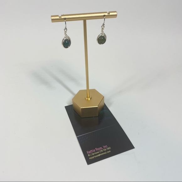 Handmade Fire Crackle Agate Dangling Earrings - Picture 2 of 3